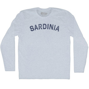 Sardinia Adult Tri-Blend Long Sleeve T-shirt - Athletic White