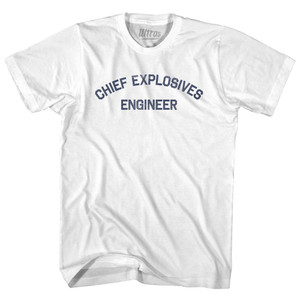 Chief Explosives Engineer Womens Cotton Junior Cut T-Shirt - White Chief Explosives Engineer Womens Cotton Junior Cut T-Shirt - White