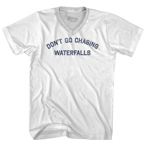 Don't Go Chasing Waterfalls Adult Tri-Blend V-neck T-shirt - White