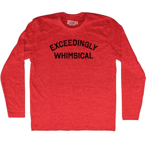 Exceedingly Whimsical Adult Tri-Blend Long Sleeve T-shirt - Athletic Red