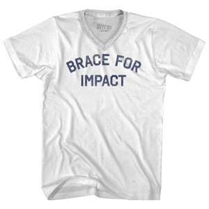 Brace For Impact Adult Tri-Blend V-neck T-shirt - White