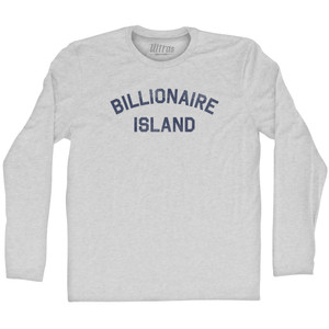 Billionaire Island Adult Cotton Long Sleeve T-shirt - Grey Heather