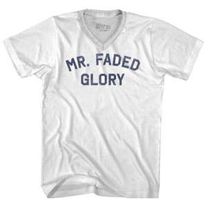 Mr. Faded Glory Adult Tri-Blend V-neck T-shirt - White