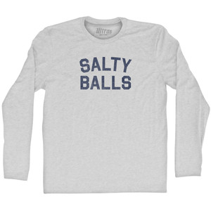 Salty Balls Adult Cotton Long Sleeve T-shirt - Grey Heather