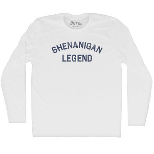 Shenanigan Legend Adult Cotton Long Sleeve T-shirt - White