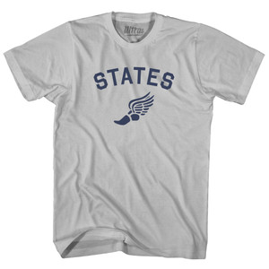 States Running Track Winged Foot Adult Cotton T-shirt - Cool Grey States Running Track Winged Foot Adult Cotton T-shirt - Cool Grey