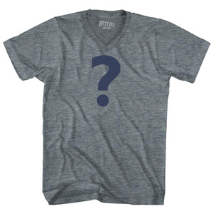 Question Mark Tri-Blend V-neck Womens Junior Cut T-shirt - Athletic Grey Question Mark Tri-Blend V-neck Womens Junior Cut T-shirt - Athletic Grey