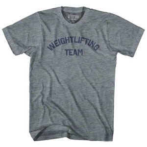 Weightlifting Team Womens Tri-Blend Junior Cut T-Shirt - Athletic Grey