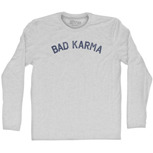 Bad Karma Adult Cotton Long Sleeve T-shirt - Grey Heather
