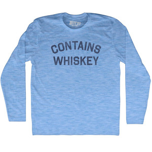 Contains Whiskey Adult Tri-Blend Long Sleeve T-shirt - Athletic Blue