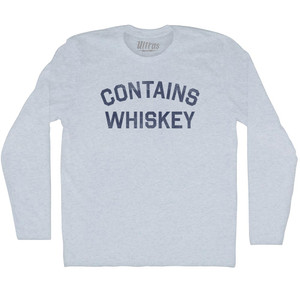 Contains Whiskey Adult Tri-Blend Long Sleeve T-shirt - Athletic White