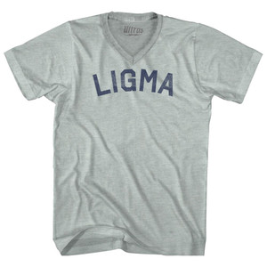 Ligma Adult Tri-Blend V-neck T-shirt - Athletic Cool Grey