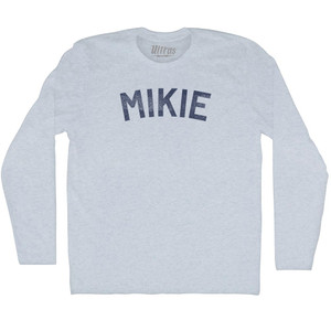 Mikie Adult Tri-Blend Long Sleeve T-shirt - Athletic White