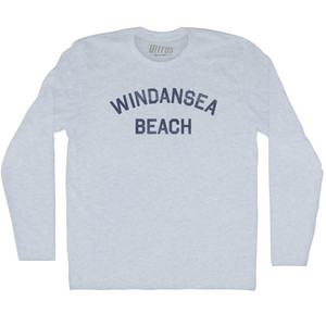Windansea Beach Adult Tri-Blend Long Sleeve T-shirt - Athletic White