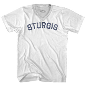 Sturgis Adult Tri-Blend V-neck T-shirt - White