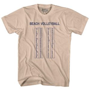 Beach Volleyball Switch Every 7 Points Scoring Chart Adult Cotton T-shirt - Creme