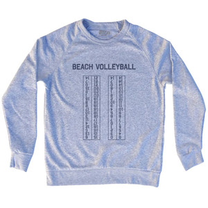 Beach Volleyball Switch Every 7 Points Scoring Chart Adult Tri-Blend Sweatshirt - Grey Heather