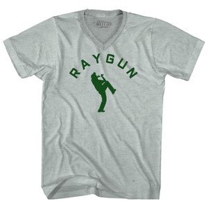 Raygun Kangaroo Breakdancing Adult Tri-Blend V-neck T-shirt - Athletic Cool Grey Raygun Kangaroo Breakdancing Adult Tri-Blend V-neck T-shirt - Athletic Cool Grey