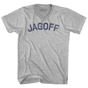 Jagoff Adult Cotton V-neck T-shirt - Grey Heather