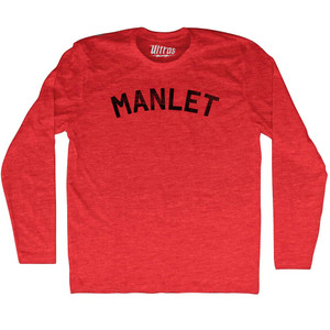 Manlet Adult Tri-Blend Long Sleeve T-shirt - Athletic Red
