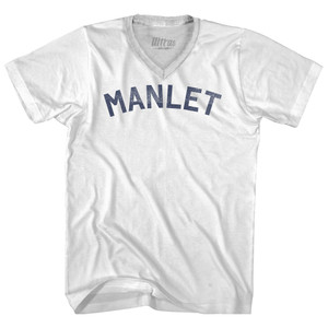 Manlet Adult Tri-Blend V-neck T-shirt - White