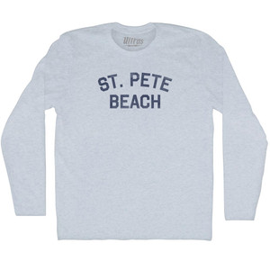 St. Pete Beach Adult Tri-Blend Long Sleeve T-shirt - Athletic White