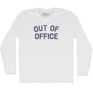 Out of Office Adult Cotton Long Sleeve T-shirt - White