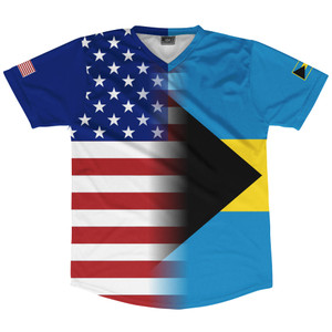 American Flag and Bahamas Flag Combination Soccer Jersey Made In USA - Aqua American Flag and Bahamas Flag Combination Soccer Jersey Made In USA - Aqua