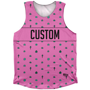 Tequila Pattern Finish Line Custom Athletic Tank Top - Hot Pink