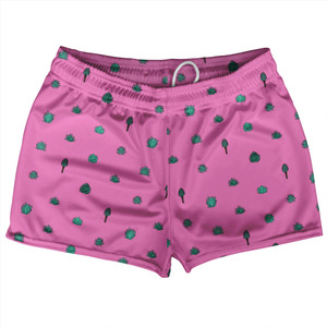 Tequila Pattern Shorty Short Gym Shorts 2.5" Inseam Made In USA - Hot Pink Tequila Pattern Shorty Short Gym Shorts 2.5" Inseam Made In USA - Hot Pink