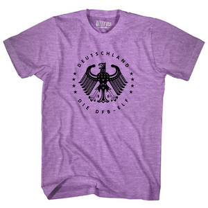 Germany Eagle Deutschland Soccer 4 World Cups Adult Tri-Blend T-shirt - Athletic Purple Germany Eagle Deutschland Soccer 4 World Cups Adult Tri-Blend T-shirt - Athletic Purple
