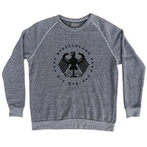 Germany Eagle Deutschland Soccer 4 World Cups Adult Tri-Blend Sweatshirt - Athletic Grey Germany Eagle Deutschland Soccer 4 World Cups Adult Tri-Blend Sweatshirt - Athletic Grey