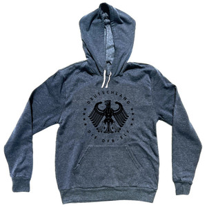 Germany Eagle Deutschland Soccer 4 World Cups Tri-Blend Hoodie - Blue Germany Eagle Deutschland Soccer 4 World Cups Tri-Blend Hoodie - Blue