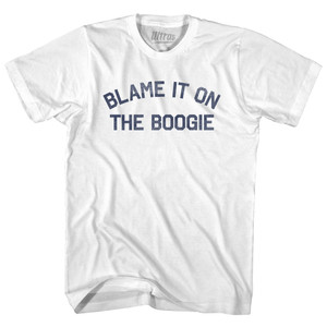 Blame It On The Boogie Womens Cotton Junior Cut T-Shirt - White