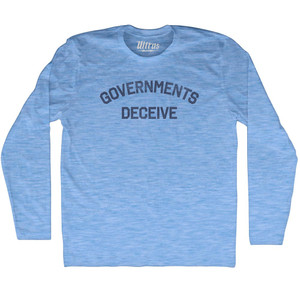 Governments Deceive Adult Tri-Blend Long Sleeve T-shirt - Athletic Blue