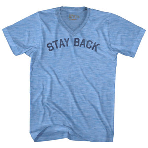 Stay Back Adult Tri-Blend V-neck T-shirt - Athletic Blue