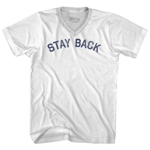 Stay Back Adult Tri-Blend V-neck T-shirt - White