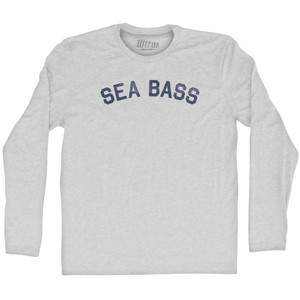 Sea Bass Adult Cotton Long Sleeve T-Shirt - Grey Heather