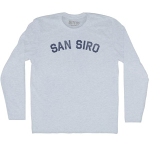 San Siro Adult Tri-Blend Long Sleeve T-Shirt - Athletic White