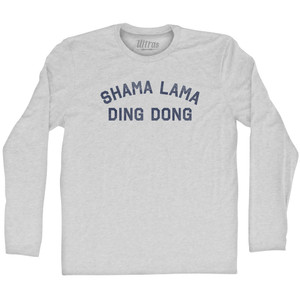 Shama Lama Ding Dong Adult Cotton Long Sleeve T-Shirt - Grey Heather