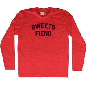 Sweets Fiend Adult Tri-Blend Long Sleeve T-Shirt - Athletic Red