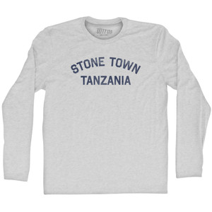 Stone Town Tanzania Adult Cotton Long Sleeve T-Shirt - Grey Heather Stone Town Tanzania Adult Cotton Long Sleeve T-Shirt - Grey Heather