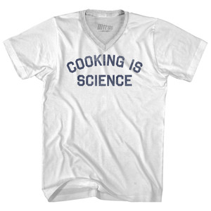 Cooking Is Science Adult Tri-Blend V-neck T-shirt - White