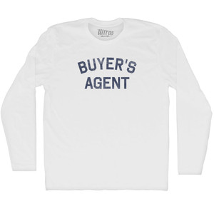 Buyer's Agent Adult Cotton Long Sleeve T-shirt - White Buyer's Agent Adult Cotton Long Sleeve T-shirt - White