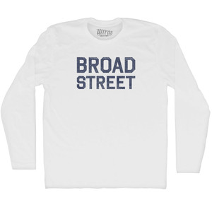 Broad Street Adult Cotton Long Sleeve T-shirt - White