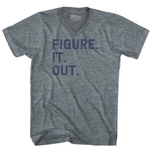 Figure. It. Out Tri-Blend V-neck Womens Junior Cut T-shirt - Athletic Grey
