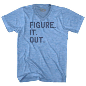 Figure. It. Out Adult Tri-Blend V-neck T-shirt - Athletic Blue Figure. It. Out Adult Tri-Blend V-neck T-shirt - Athletic Blue