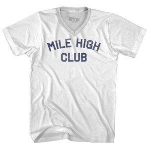 Mile High Club Adult Tri-Blend V-neck T-shirt - White