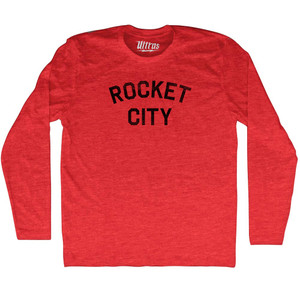 Rocket City Adult Tri-Blend Long Sleeve T-shirt - Athletic Red