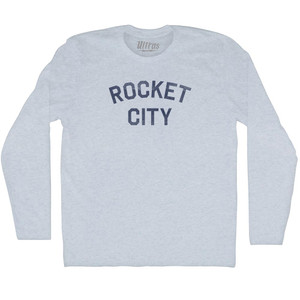 Rocket City Adult Tri-Blend Long Sleeve T-shirt - Athletic White